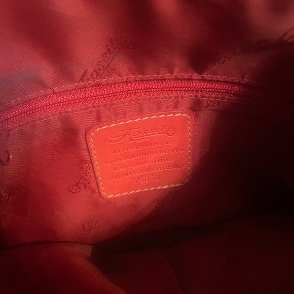 Fossil Red Leather Purse Bag #75082 - Picture 3 of 12